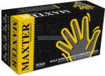   Fekete gumikesztyű - MAXTER nitril púdermentes vizsgálókesztyű XL 100db 