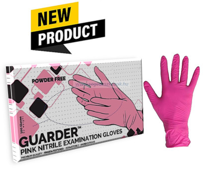GUARDER Nitril Pink  púdermentes kesztyű 3,4g- S  -100db (Előrendelhető)