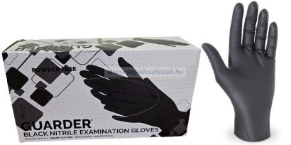 Fekete gumikesztyű - MAXTER nitril fekete púdermentes vizsgálókesztyű 3,6g - M 100db 