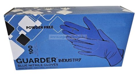 GUARDER Industry nitril vizsgálókesztyű púdermentes kék 3,5g - M 100db GUARDER Industry nitril vizsgálókesztyű púdermentes kék 3,5g - M 100db