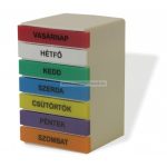 Gyógyszeradagoló torony, heti, színes, téglatest