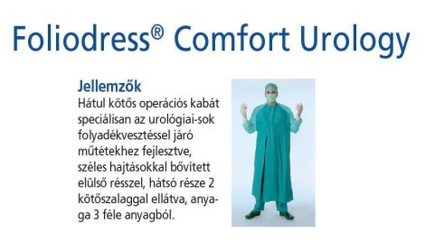Hartmann Foliodress műtéti kabát Comfort Urologia, krepp+törlővel L 28db