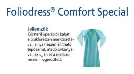 Hartmann Foliodress műtéti kabát Comfort Special megerősített, krepp+törlővel XXL 28db