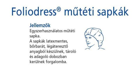 Hartmann Foliodress nem steril műtéti körgumis sapka Universal Comfort  100db