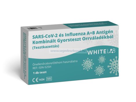 WHITELAB SARS-CoV-2 és Influenza A+B Antigén  Kombinált Gyorsteszt Orrváladékból  (Tesztkazettás) 1db (Utolsó darabos akció!)
