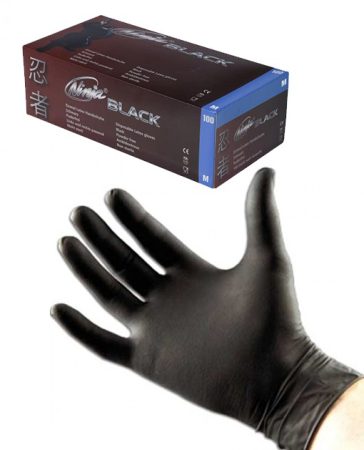 Fekete gumikesztyű (Style Latex Black) 100db S