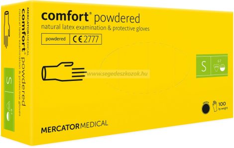 MERCATOR comfort powdered latex vizsgálókesztyű S 100db