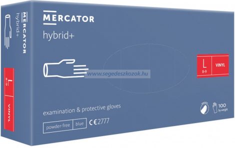 MERCATOR hybrid+ vinyl púdermentes vizsgáló- és védőkesztyű L 100db