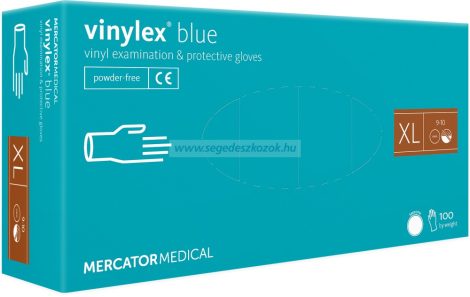 MERCATOR vinylex blue vinil púdermentes vizsgálókesztyű XL 100db