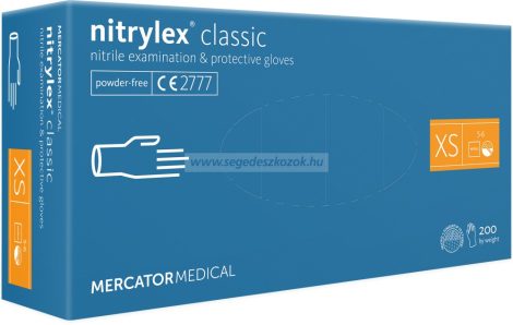 MERCATOR nitrylex classic blue nitril púdermentes kesztyű XS 200db (Előrendelhető)
