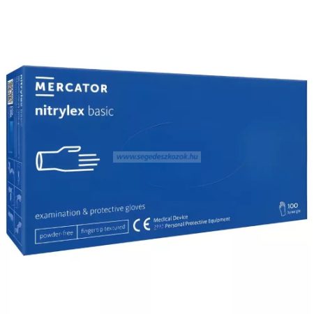 MERCATOR nitrylex basic A100 blue - kék púdermentes vizsgálókesztyű XS 100db (Előrendelhető) MERCATOR nitrylex basic A100 blue - kék púdermentes vizsgálókesztyű XS 100db (Előrendelhető)