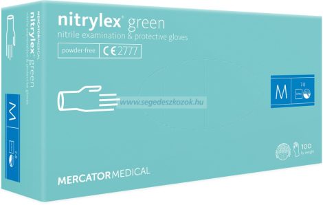MERCATOR nitrylex green púdermentes kesztyű M 100db (Előrendelhető)