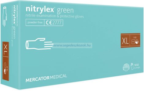 MERCATOR nitrylex green púdermentes kesztyű XL 100db (Előrendelhető)
