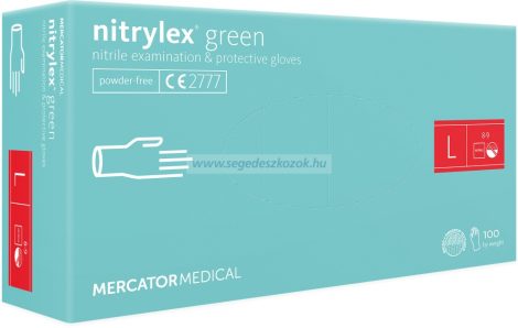 MERCATOR nitrylex green púdermentes kesztyű L 100db (Előrendelhető)