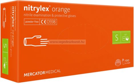MERCATOR nitrylex orange orvosi púdermentes nitril kesztyű S 100db