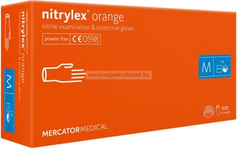 MERCATOR nitrylex orange orvosi púdermentes nitril kesztyű M 100db