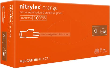 MERCATOR nitrylex orange orvosi púdermentes nitril kesztyű XL 100db